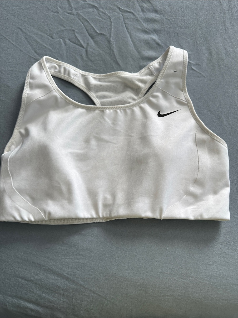 Nike White Racerback Medium-Support Sports Bra